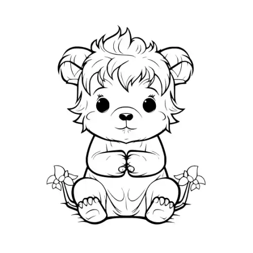 Baby Highland Cow Silhouette SVG Design | SVG Files for Cricut & Print