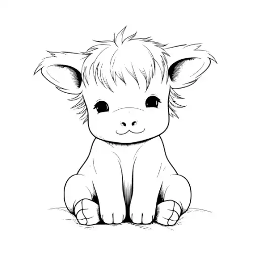 Baby Highland Cow Silhouette SVG Design | SVG Files for Cricut & Print