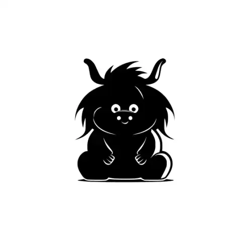 Baby Highland Cow Silhouette SVG Design | SVG Files for Cricut & Print