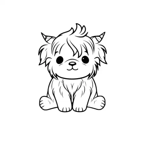 Baby Highland Cow Silhouette SVG Design | SVG Files for Cricut & Print