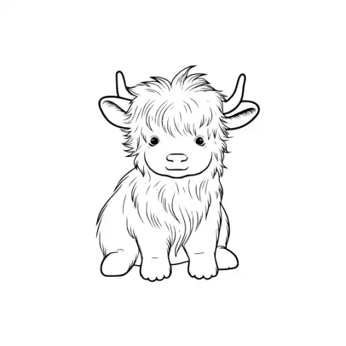 Baby Highland Cow Silhouette SVG Design | SVG Files for Cricut & Print
