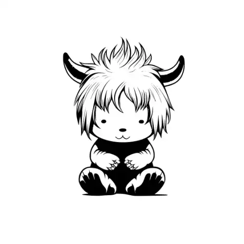 Baby Highland Cow Silhouette SVG Design | SVG Files for Cricut & Print