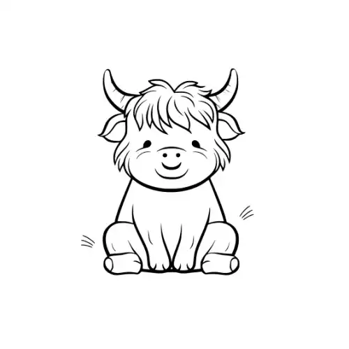 Baby Highland Cow Silhouette SVG Design | SVG Files for Cricut & Print