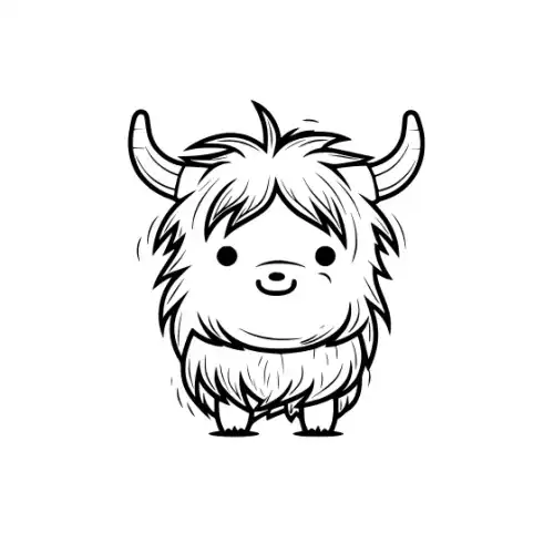 Baby Highland Cow Silhouette SVG Design | SVG Files for Cricut & Print