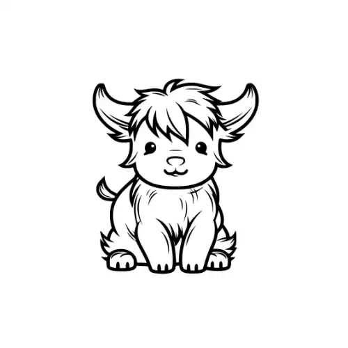 Baby Highland Cow Silhouette SVG Design | SVG Files for Cricut & Print