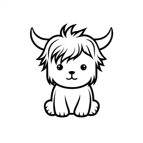 Baby Highland Cow Silhouette SVG Design | SVG Files for Cricut & Print