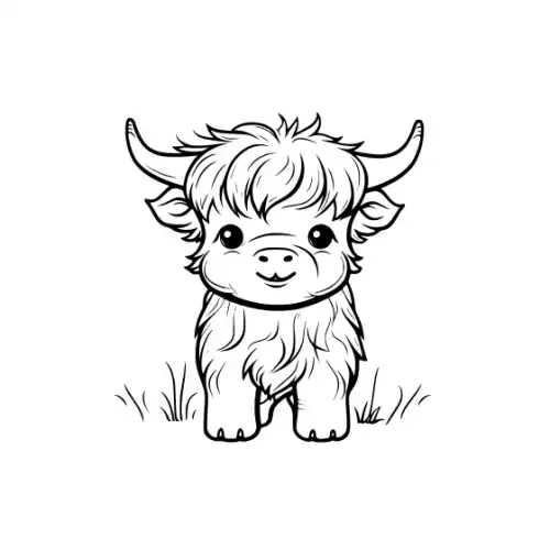 Baby Highland Cow Silhouette SVG Design | SVG Files for Cricut & Print