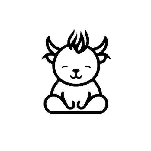 Baby Highland Cow Silhouette SVG Design | SVG Files for Cricut & Print