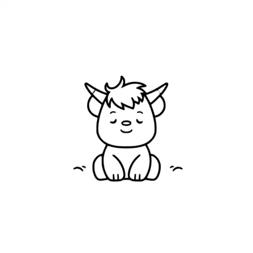 Baby Highland Cow Silhouette SVG Design | SVG Files for Cricut & Print