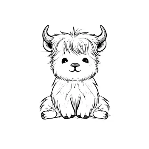 Baby Highland Cow Silhouette SVG Design | SVG Files for Cricut & Print
