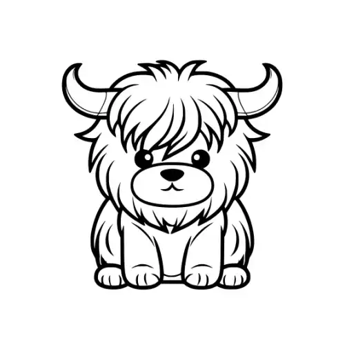 Baby Highland Cow Silhouette SVG Design | SVG Files for Cricut & Print