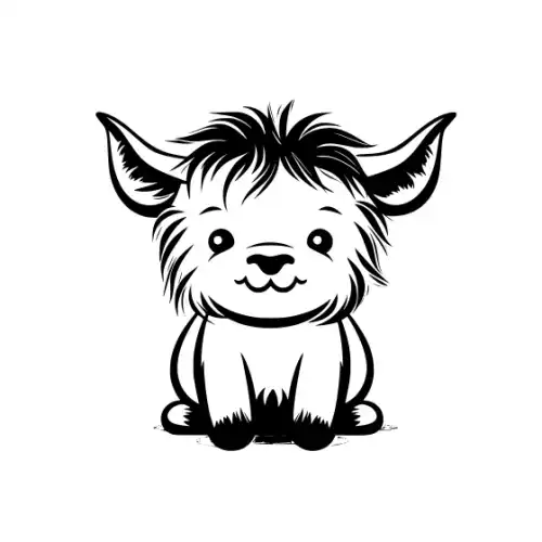 Baby Highland Cow Silhouette SVG Design | SVG Files for Cricut & Print