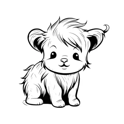 Baby Highland Cow Silhouette SVG Design | SVG Files for Cricut & Print