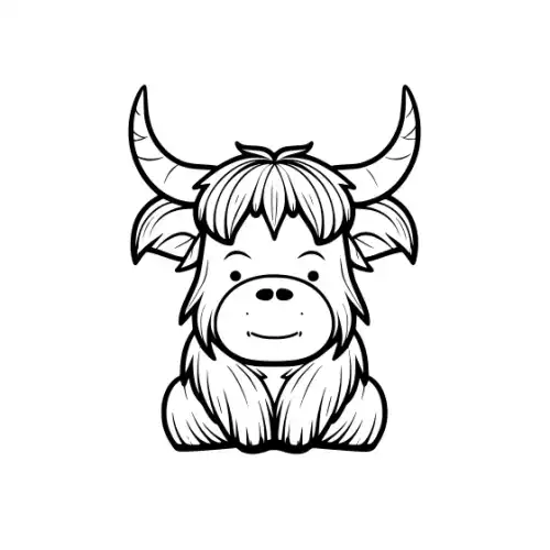 Baby Highland Cow Silhouette SVG Design | SVG Files for Cricut & Print
