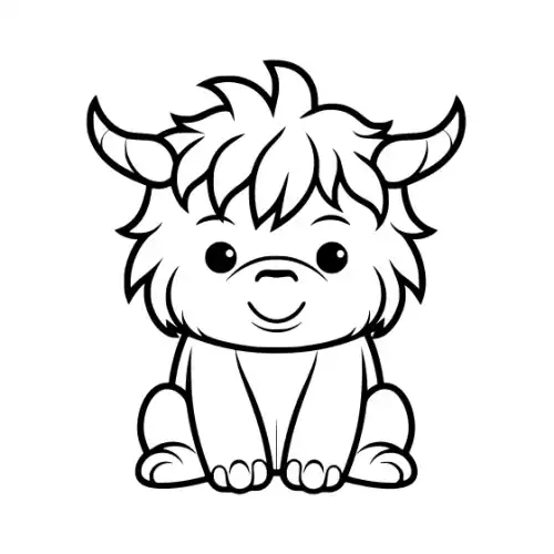 Baby Highland Cow Silhouette SVG Design | SVG Files for Cricut & Print