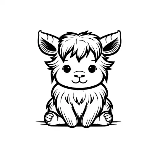 Baby Highland Cow Silhouette SVG Design | SVG Files for Cricut & Print