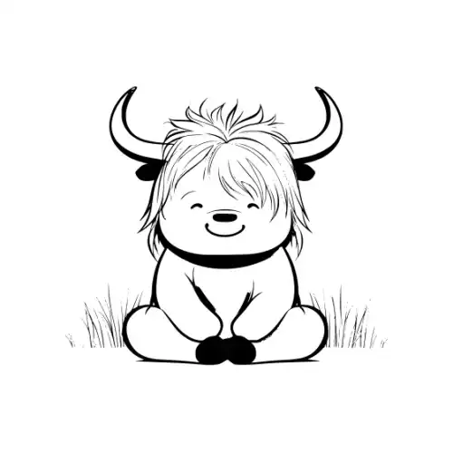 Baby Highland Cow Silhouette SVG Design | SVG Files for Cricut & Print