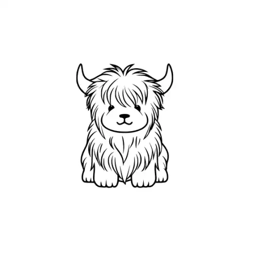Baby Highland Cow Silhouette SVG Design | SVG Files for Cricut & Print