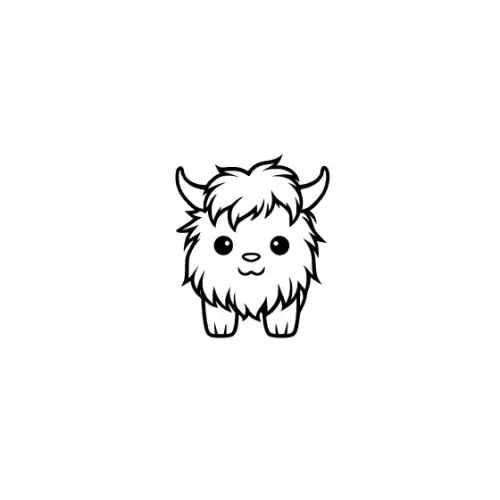 Baby Highland Cow Silhouette SVG Design | SVG Files for Cricut & Print