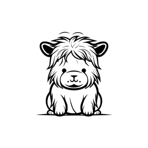 Baby Highland Cow Silhouette SVG Design | SVG Files for Cricut & Print