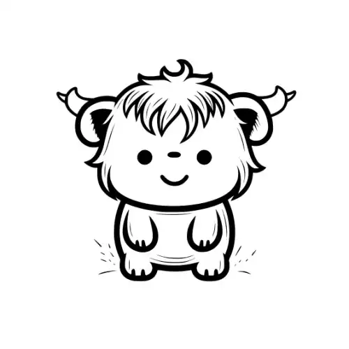 Baby Highland Cow Silhouette SVG Design | SVG Files for Cricut & Print