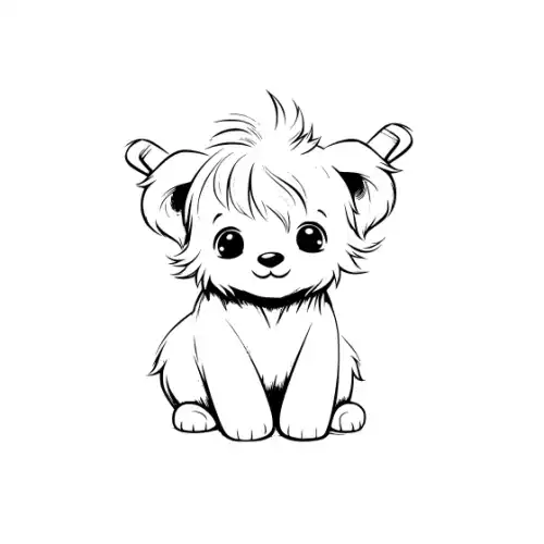 Baby Highland Cow Silhouette SVG Design | SVG Files for Cricut & Print