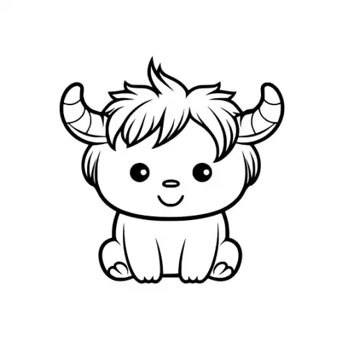Baby Highland Cow Silhouette SVG Design | SVG Files for Cricut & Print