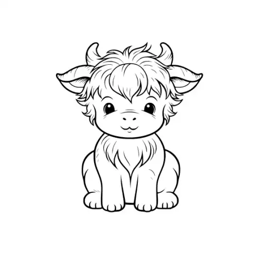 Baby Highland Cow Silhouette SVG Design | SVG Files for Cricut & Print