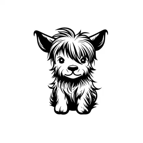 Baby Highland Cow Silhouette SVG Design | SVG Files for Cricut & Print