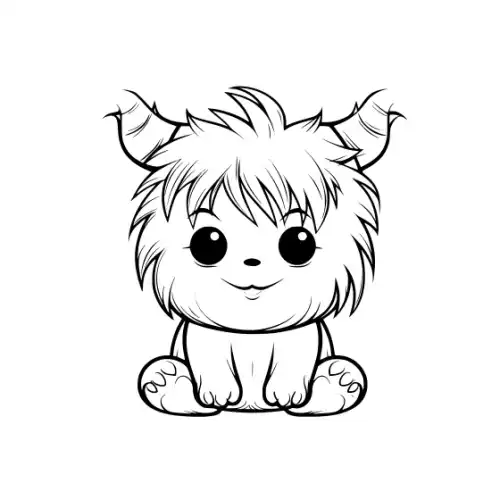 Baby Highland Cow Silhouette SVG Design | SVG Files for Cricut & Print