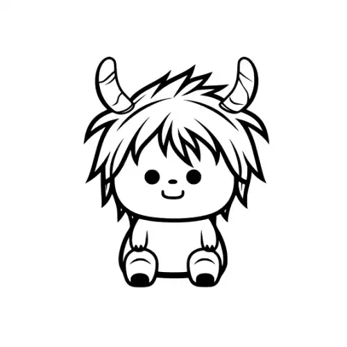 Baby Highland Cow Silhouette SVG Design | SVG Files for Cricut & Print