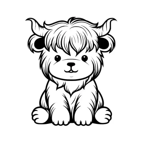 Baby Highland Cow Silhouette SVG Design | SVG Files for Cricut & Print