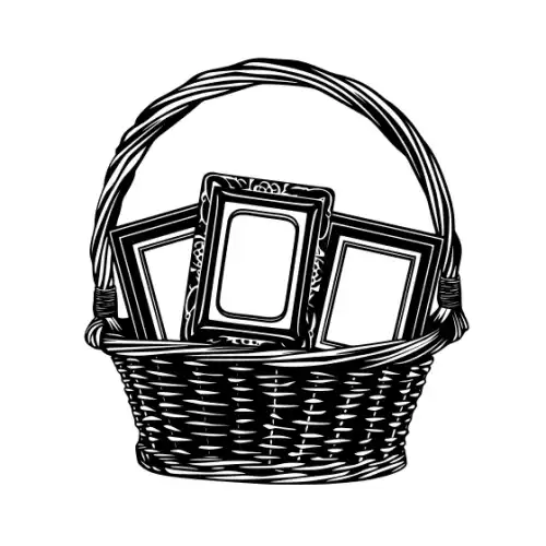 Baby Shower Basket Silhouette SVG Design | SVG Files for Cricut & Print
