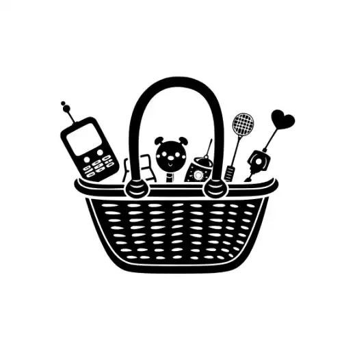 Baby Shower Basket Silhouette SVG Design | SVG Files for Cricut & Print
