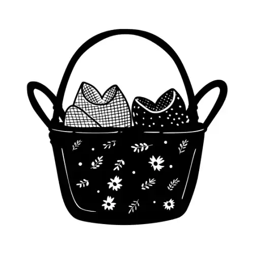 Baby Shower Basket Silhouette SVG Design | SVG Files for Cricut & Print