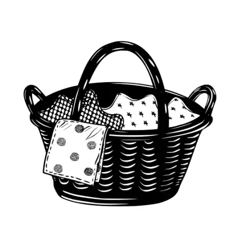 Baby Shower Basket Silhouette SVG Design | SVG Files for Cricut & Print