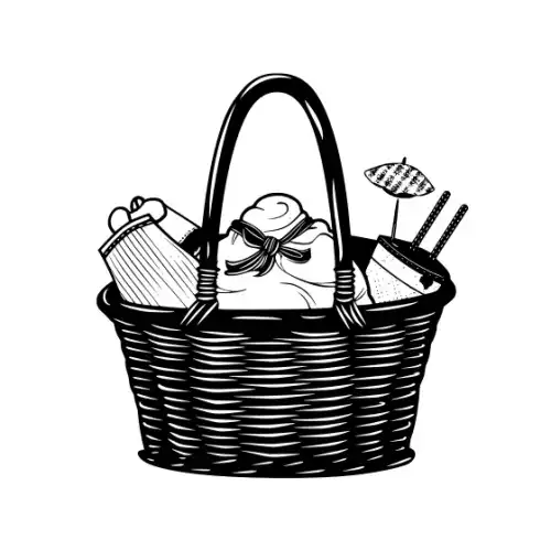 Baby Shower Basket Silhouette SVG Design | SVG Files for Cricut & Print