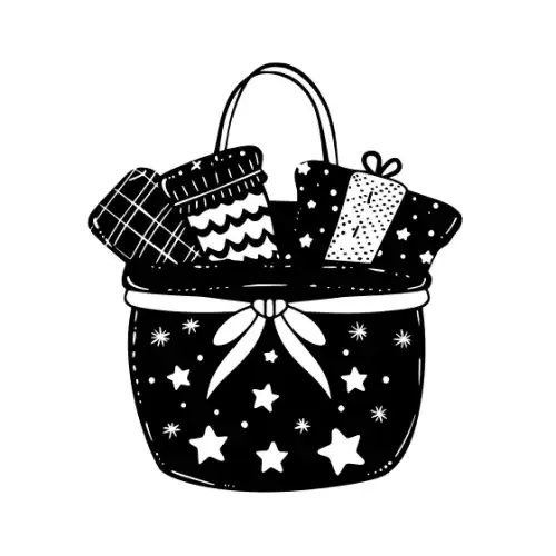 Baby Shower Basket Silhouette SVG Design | SVG Files for Cricut & Print