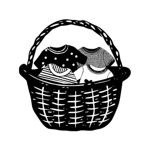 Baby Shower Basket Silhouette SVG Design | SVG Files for Cricut & Print