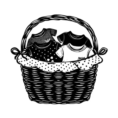 Baby Shower Basket Silhouette SVG Design | SVG Files for Cricut & Print
