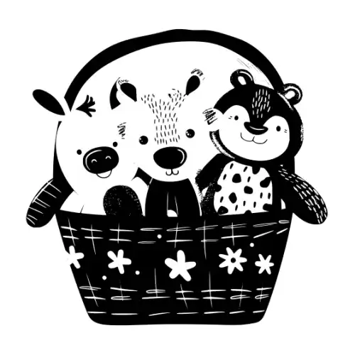 Baby Shower Basket Silhouette SVG Design | SVG Files for Cricut & Print