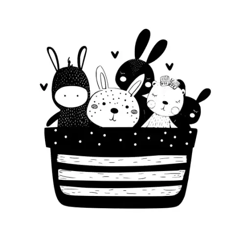 Baby Shower Basket Silhouette SVG Design | SVG Files for Cricut & Print