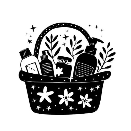 Baby Shower Basket Silhouette SVG Design | SVG Files for Cricut & Print