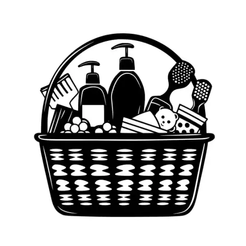 Baby Shower Basket Silhouette SVG Design | SVG Files for Cricut & Print