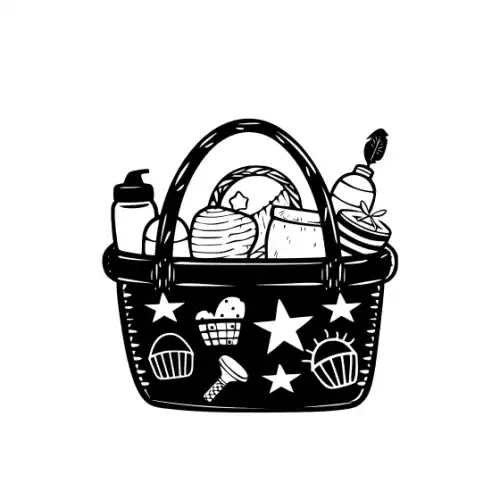 Baby Shower Basket Silhouette SVG Design | SVG Files for Cricut & Print