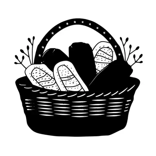 Baby Shower Basket Silhouette SVG Design | SVG Files for Cricut & Print