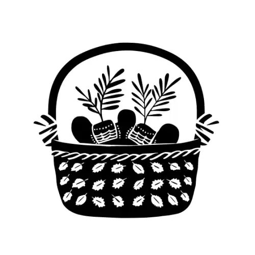 Baby Shower Basket Silhouette SVG Design | SVG Files for Cricut & Print