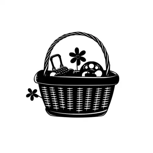 Baby Shower Basket Silhouette SVG Design | SVG Files for Cricut & Print