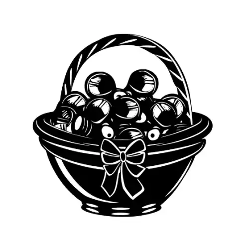 Baby Shower Basket Silhouette SVG Design | SVG Files for Cricut & Print