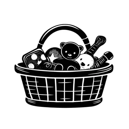 Baby Shower Basket Silhouette SVG Design | SVG Files for Cricut & Print